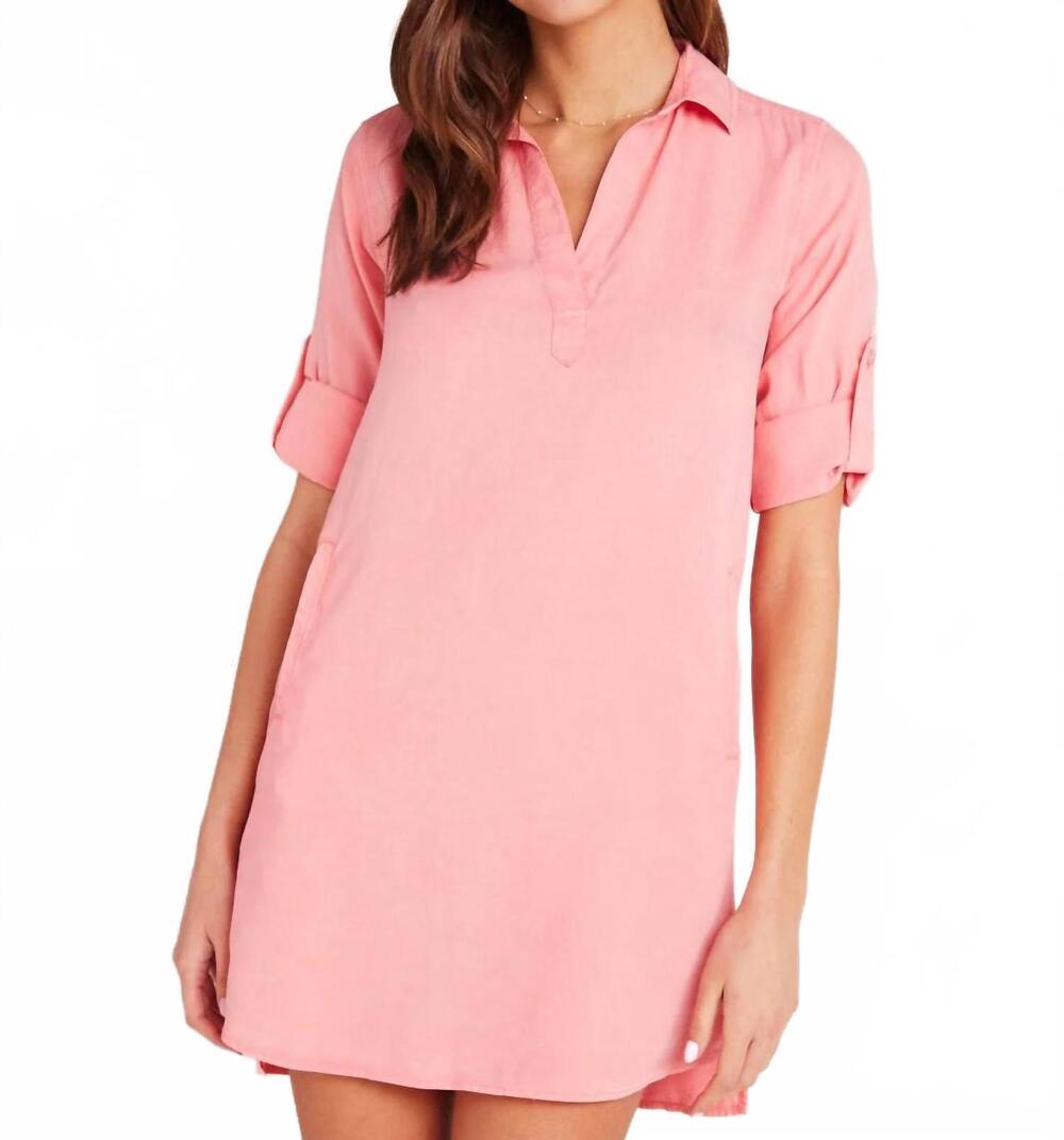 NEW BELLA DAHL long sleeve a-line dress in blossom pink